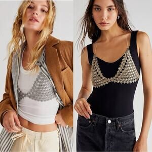 Free People Schools Out Body Chain Silver Festival Coachella Bohemian Beach NWT